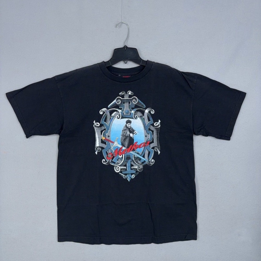 Highlander T Shirt Mens XL Black Graphic Methos Sword Vintage 90s Sci-Fi Movie